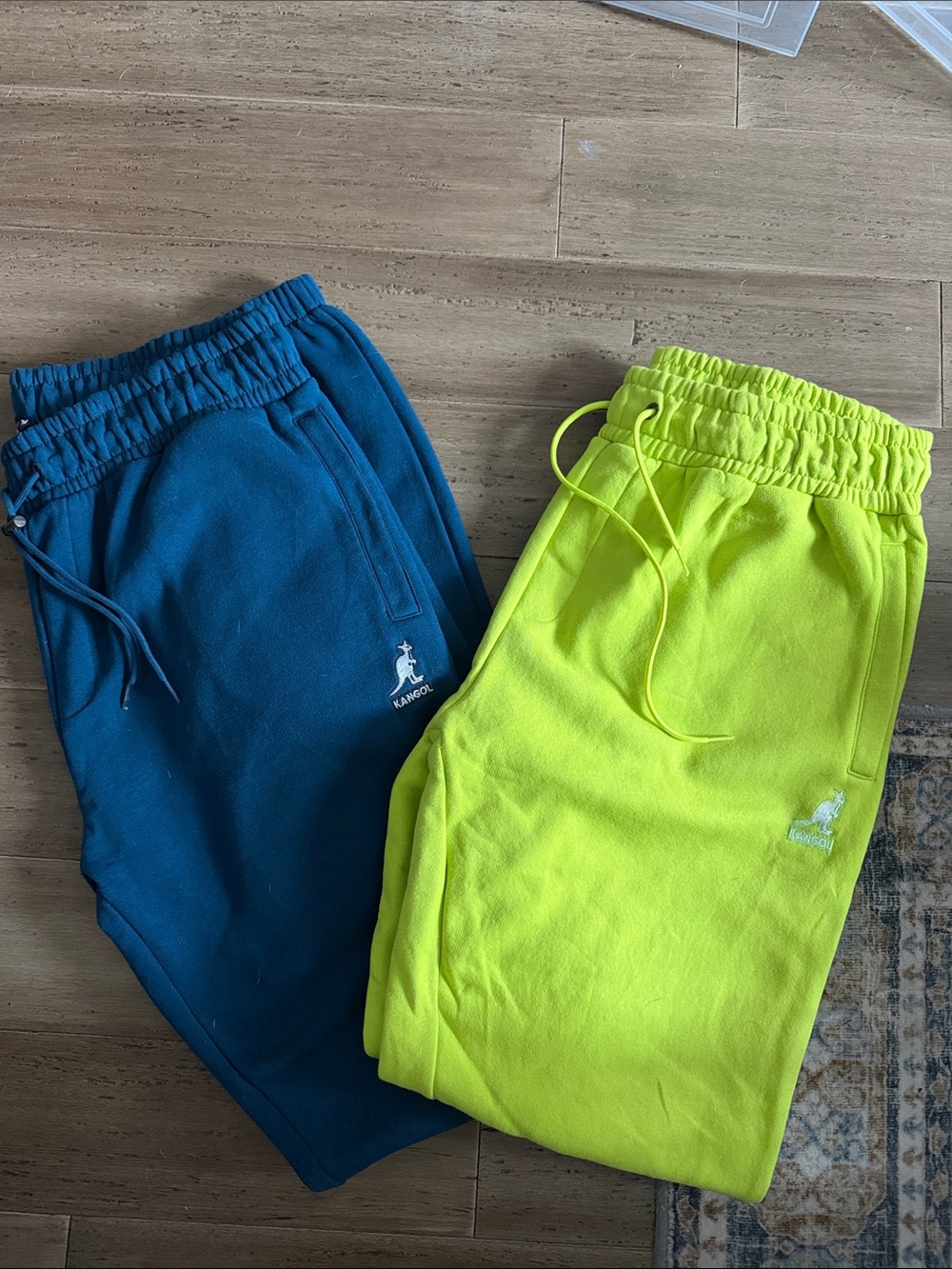Kangol Neon Yellow & Blue Mens Jogger Pants